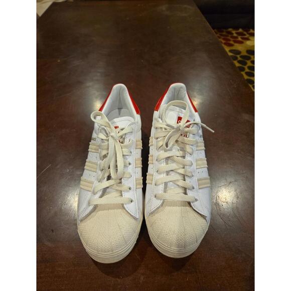 Adidas/KITH Calab Superstar White Red Brand , GY2543 (EUC) SIZE 7 - Picture 1 of 8